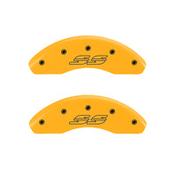 MGP 4 Caliper Covers Engraved Front & Rear Impala style/SS Yellow finish black ch - 14223SSS2YL
