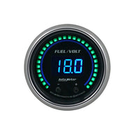 Autometer 52.4mm Black Switchable 0-100 Fuel Level / 8-18V Voltmeter Cobalt Elite Digital Gauge - 6709-CB