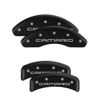 MGP 4 Caliper Covers Engraved Front & Rear With stripes/Challenger Black finish silver ch - 12162SCL1BK