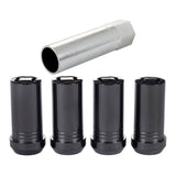 McGard Wheel Lock Nut Set - 4pk. (Tuner / Cone Seat) M14X1.5 / 1in. Hex / 1.935in. Length - Black - 25112