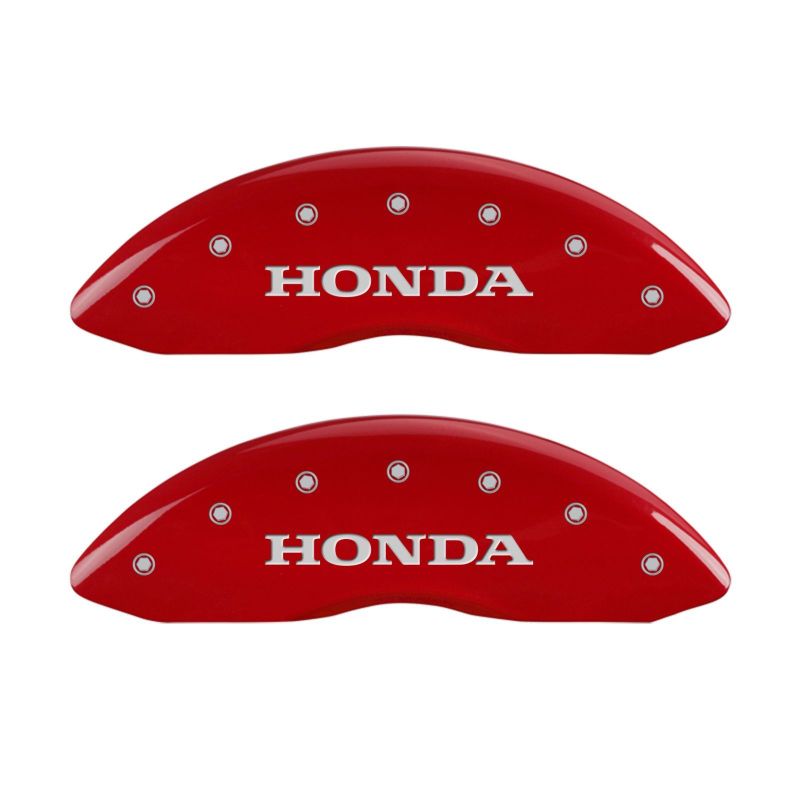 MGP 4 Caliper Covers Engraved Front Honda Engraved Rear Pilot/2016 Red finish silver ch - 20213SPILRD