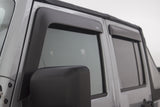 AVS 07-18 Jeep Wrangler Unlimited Ventvisor & Aeroskin Deflector Combo Kit - Matte Black - 56034060