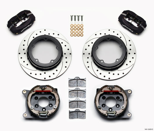 Wilwood Forged Dynalite P/S Park Brake Kit Drilled Strange Eng Floater 3.49in Offset - 140-12420-D