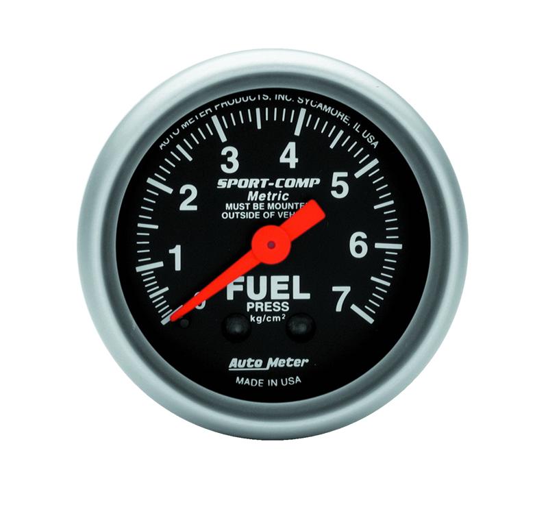 Autometer Sport-Comp 52mm METRIC Fuel Pressure Mechanical Gauge - 3312-J