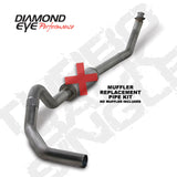 Diamond Eye KIT 4in TB MFLR RPLCMENT PIPE SGL SS: 94-02 DODGE CUMMINS 5.9L - K4212S-RP