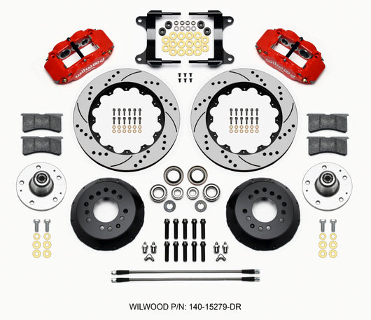 Wilwood Narrow Superlite 6R Front Hub Kit 14.00in Drill Red 82-92 Camaro//Firebird - 140-15279-DR