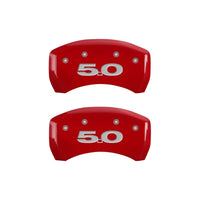 MGP Rear set 2 Caliper Covers Engraved Rear 50 Red finish silver ch - 10010RM50RD