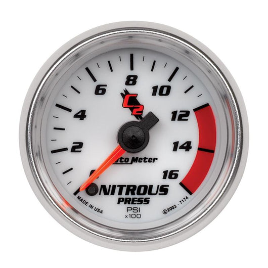Autometer C2 2in 0-1600 PSI Full Sweep Electronic Nitrous Gauge - 7174
