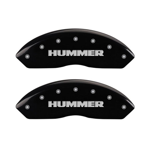 MGP 4 Caliper Covers Engraved Front & Rear Hummer Black finish silver ch - 52003SHUMBK