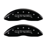 MGP 4 Caliper Covers Engraved Front & Rear Raptor Black finish silver ch - 10213SRPTBK