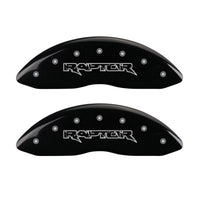 MGP 4 Caliper Covers Engraved Front & Rear Raptor Black finish silver ch - 10213SRPTBK