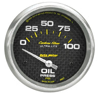 Autometer Carbon Fiber 66.7mm Short Sweep Electronic 0-100 PSI Oil Pressure Gauge - 4827