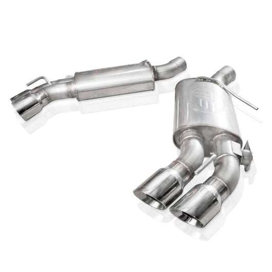 Stainless Works 2016+ Chevy Camaro SS 3in Redline Factory Connect Axle Back w/Valve & 4in Quad Tips - CA16RVMKSFCR