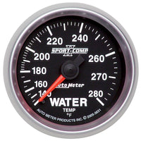 Autometer Sport-Comp II 2-1/16in 140-280 Deg Mechanical Water Temp Gauge - Black - 3631