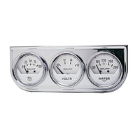 Autometer AutoGage 2in 0-100 PSI Oil Press/ 16 Volt / 130-280 Deg Water Temp - Chrome Bezel - 2325