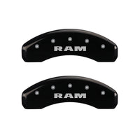MGP 4 Caliper Covers Engraved Front & Rear RAM Black finish silver ch - 12134SRAMBK