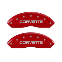 MGP 4 Caliper Covers Gloss Red Engraved with Corvette C4 (Full Kit 4 Pieces) - 13013SCV4RD