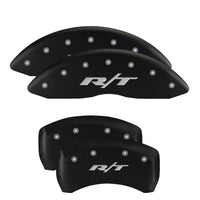 MGP 4 Caliper Covers Engraved Front & Rear RT Black finish silver ch - 12192SRT1BK