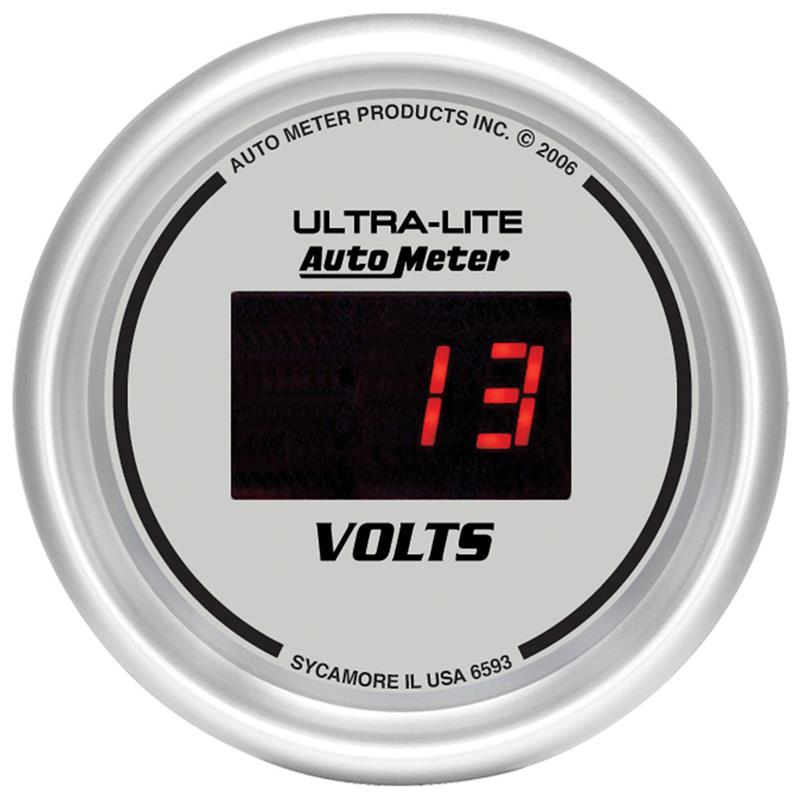 Autometer Ultra-Lite 2-1/16in 8-18 Volts Digital Voltmeter - 6593