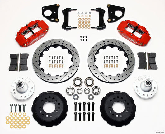 Wilwood Narrow Superlite 6R Front Hub Kit 12.88in Drilled Red 62-72 CDP B & E Body-Drum - 140-10815-DR