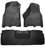 Husky Liners 10-12 Dodge Ram 2500/3500 Mega Cab WeatherBeater Combo Black Floor Liners - 99041