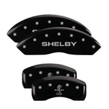 MGP 4 Caliper Covers Engraved Front & Rear Mach 1 Black finish silver ch - 10017SMCHBK