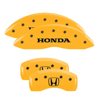 MGP 4 Caliper Covers Engraved Front Honda Engraved Rear H Logo Yellow finish black ch - 20217SHOHYL