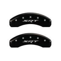 MGP 4 Caliper Covers Engraved Front & Rear SRT Black finish silver ch - 12088SSRTBK