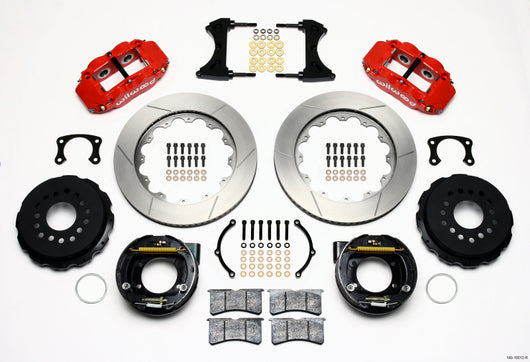 Wilwood Narrow Superlite 4R Rear P-Brk Kit 14.00in Red New Big Ford 2.50in Offset - 140-10012-R