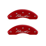 MGP 4 Caliper Covers Engraved Front & Rear Prowler Red finish silver ch - 32014SPRLRD