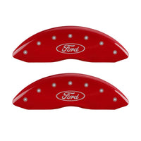 MGP Front set 2 Caliper Covers Engraved Front Oval logo/Ford Red finish silver ch - 10232FFRDRD