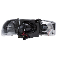 ANZO 1999-2006 Gmc Sierra 1500 Projector Headlights w/ U-Bar Black - 111303