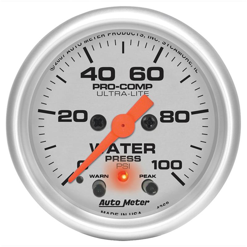 Autometer Ultra-Lite 2-1/16in 0-100PSI Electronic Water Pressure Gage - 4368