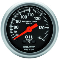 Autometer Sport 2in Oil Temp Metric, 60-140c. Mech - 3341-M