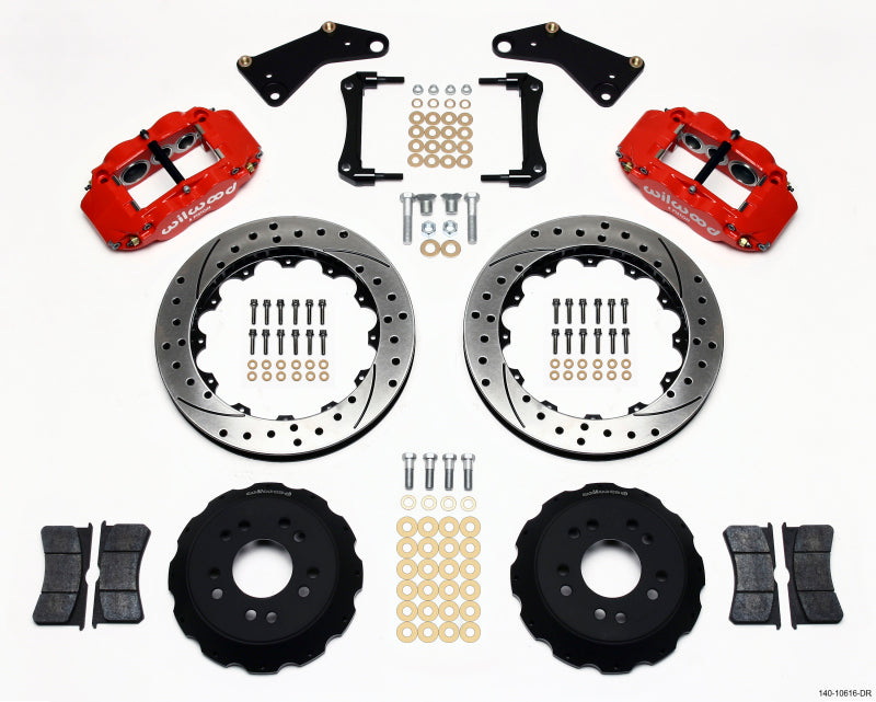 Wilwood Narrow Superlite 6R Front Hat Kit 13.06in Drill Red 65-82 Corvette C2/C3 - 140-10616-DR