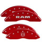 MGP 4 Caliper Covers Engraved Front RAM Engraved Rear RAMHEAD Red finish silver ch - 55002SRMHRD