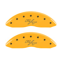 MGP 4 Caliper Covers Engraved Front & Rear Vintage Style/RT Yellow finish black ch - 12162SRTRYL