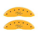 MGP 4 Caliper Covers Engraved Front & Rear Vintage Style/RT Yellow finish black ch - 12181SRTRYL