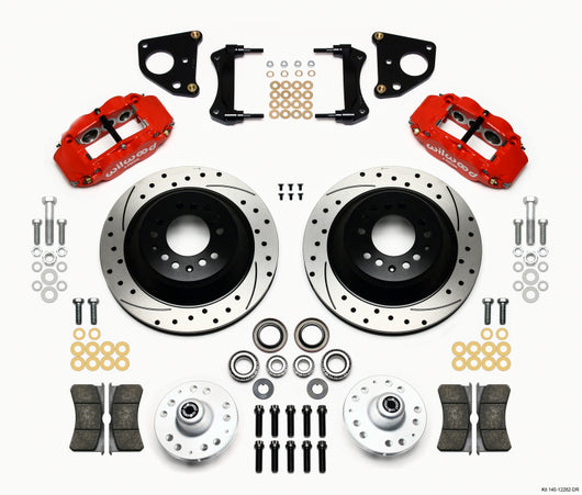Wilwood Narrow Superlite 6R Front Hub & 1PC Rtr Kit 12.88in Dril -Red 62-72 CDP B & E Body-Drum - 140-12282-DR