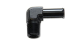 Vibrant 1/2 NPT to 5/8in Barb Straight Fitting 90 Deg Adapter - Aluminum - 11233