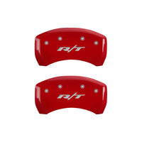 MGP 4 Caliper Covers Engraved Front & Rear RT1-Truck Red finish silver ch - 12162SRT1RD
