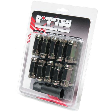 Wheel Mate Monster Locking Lug Nut Set of 4 - Black Chrome 14x1.50 - 33002T