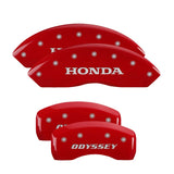 MGP 4 Caliper Covers Engraved Front Honda Engraved Rear Odyssey Red finish silver ch - 20203SODSRD