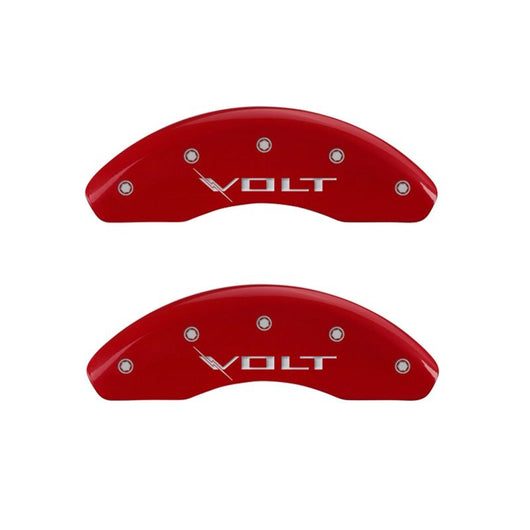 MGP 4 Caliper Covers Engraved Front & Rear Volt Red finish silver ch - 14239SVLTRD