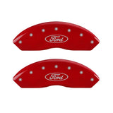 MGP Front set 2 Caliper Covers Engraved Front Oval logo/Ford Red finish silver ch - 10155FFRDRD