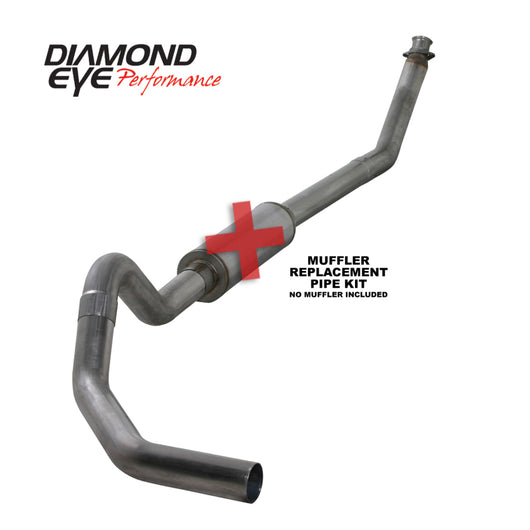 Diamond Eye KIT 4in TB MFLR RPLCMENT PIPE SGL SS: 94-02 DODGE CUMMINS 5.9L - K4212S-RP