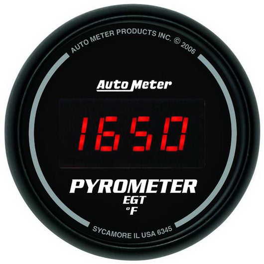 Autometer Z Series 52mm 0-2000 Deg F Digital EGT/Pyrometer Gauge - 6345