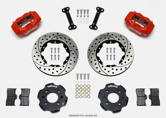 Wilwood Forged Dynalite Front Hat Kit 11.00in Drilled Red Integra/Civic w/Fac.240mm Rtr - 140-8695-DR