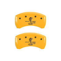 MGP Rear set 2 Caliper Covers Engraved Rear GT350 Shelby & Cobra Yellow finish black ch - 10010RGT3YL