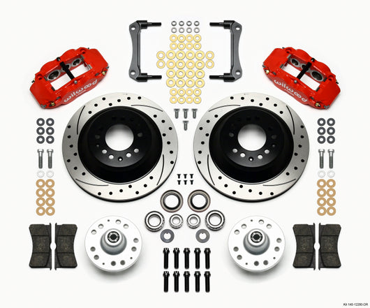 Wilwood Narrow Superlite 6R Front Hub & 1PC Rtr Kit 12.88in Dril -Red 79-81 Camaro - 140-12280-DR
